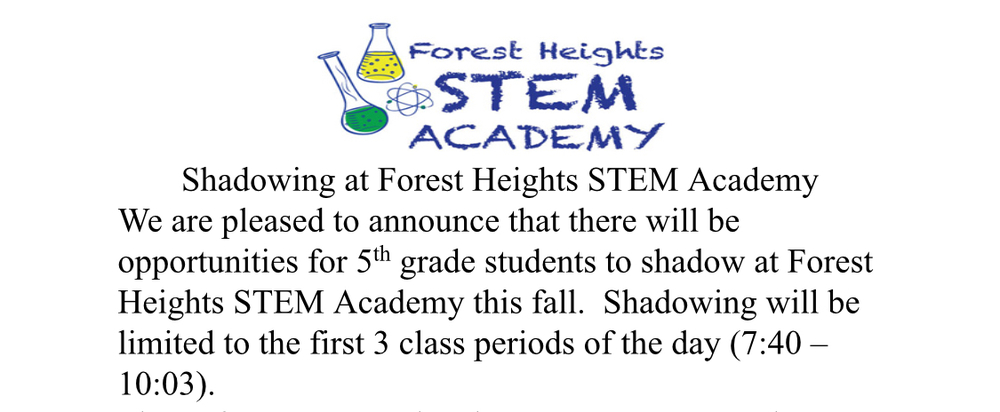 FHSA 5th Grade Shadowing